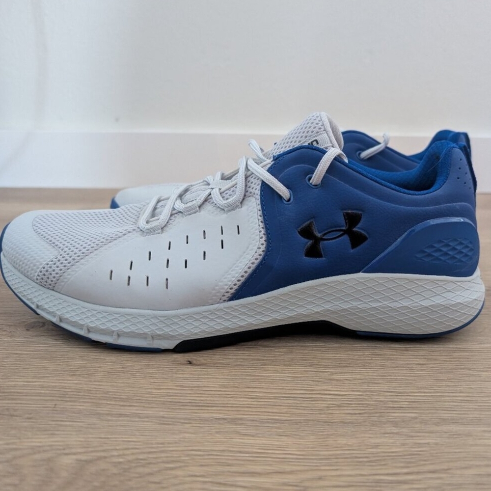 Under Armour Men's White and Blue Athletic Shoes
